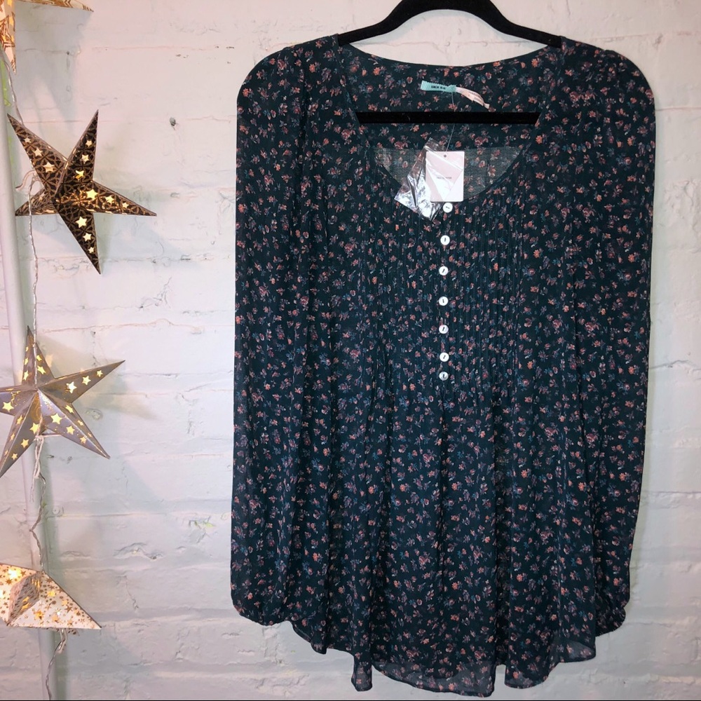 NWT Urban Outfitters Kimchi Blue Floral Sheer Top